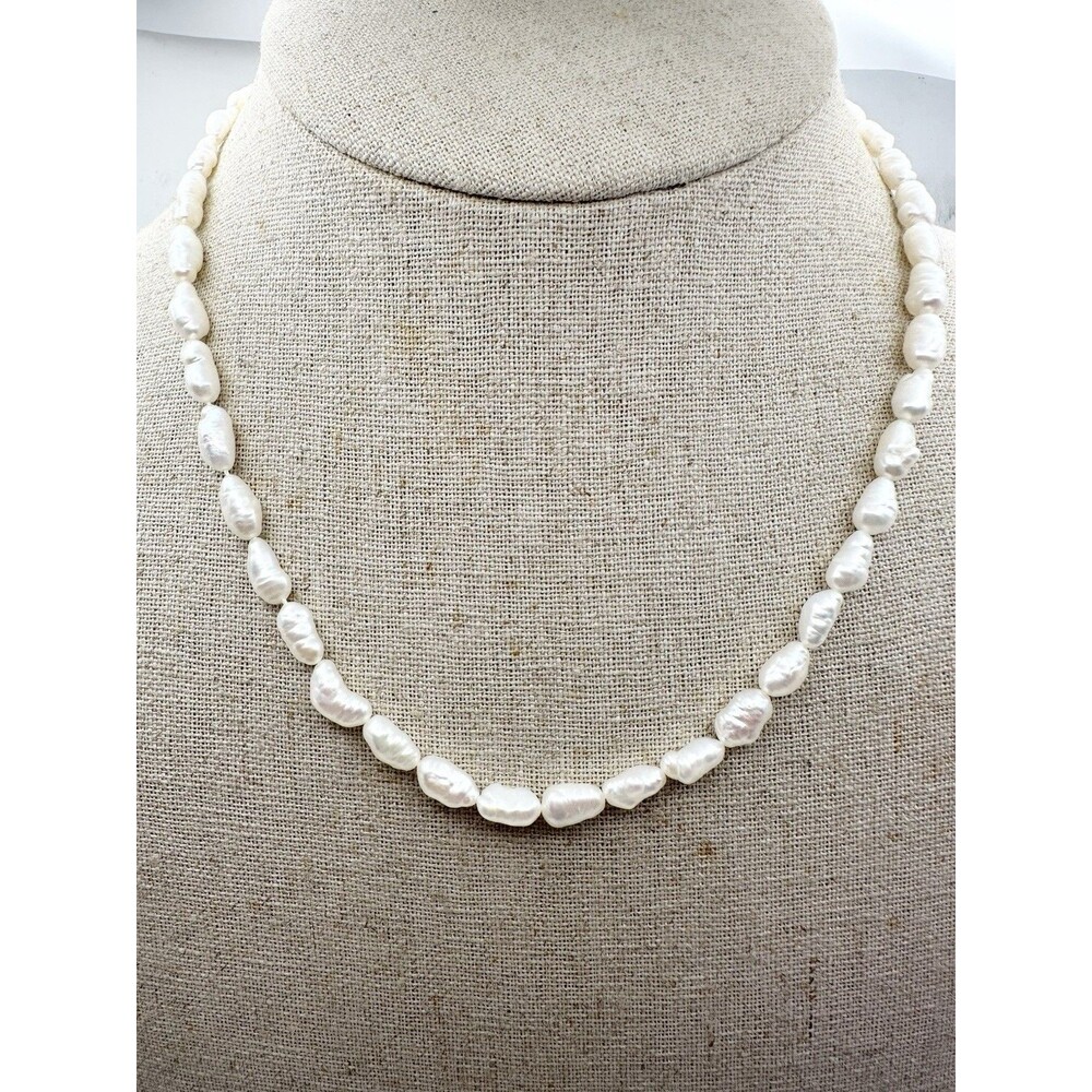 freshwater baroque pearl necklace vintage 16”